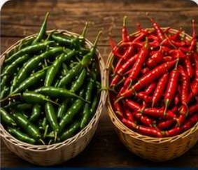 Green & Red Chillies